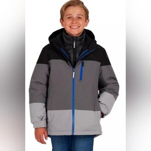 Zeroxposure Boys Supernova 3 In 1 Jacket Zip Up Coat With Hood Gray